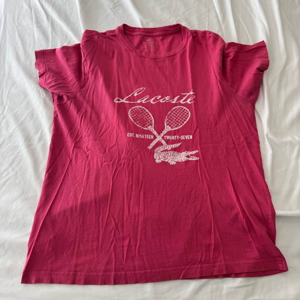 Lacoste Pink Cotton Tee